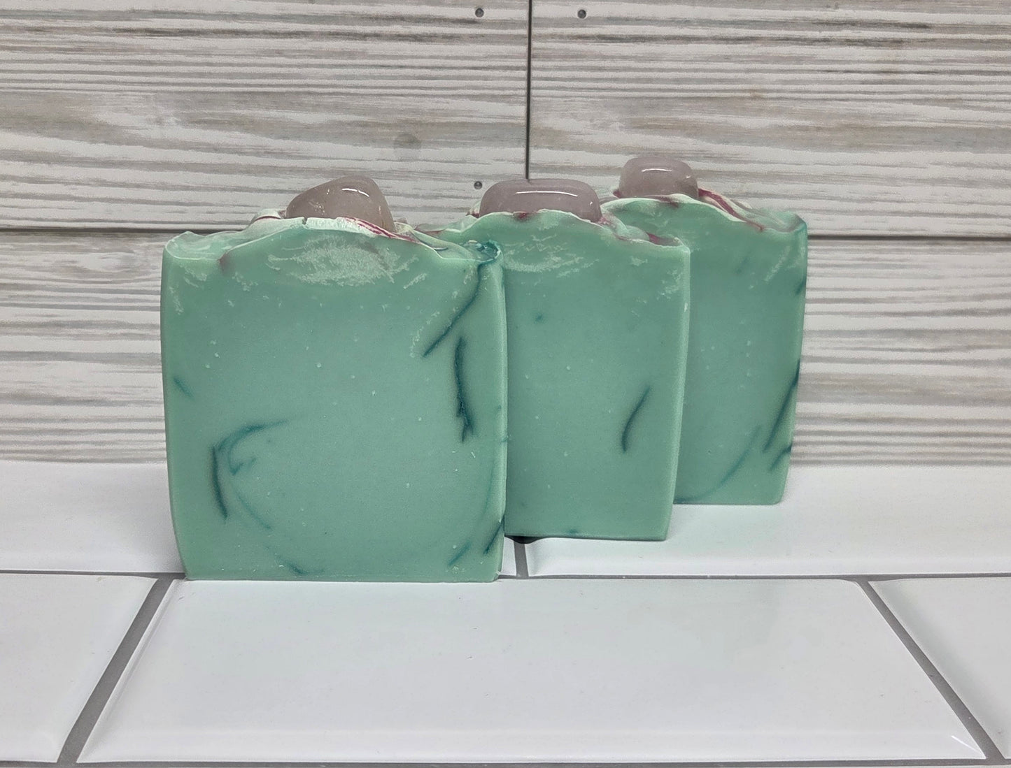 π§Ό Chakra Soaps β Handmade Soaps with Genuine Crystals (Single bars)