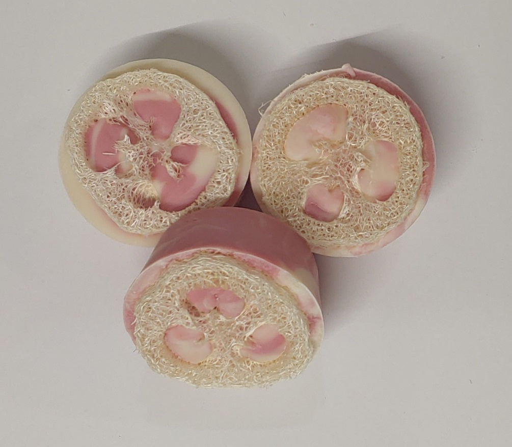 Rose Water & Musk Loofah Soap- Goat Milk