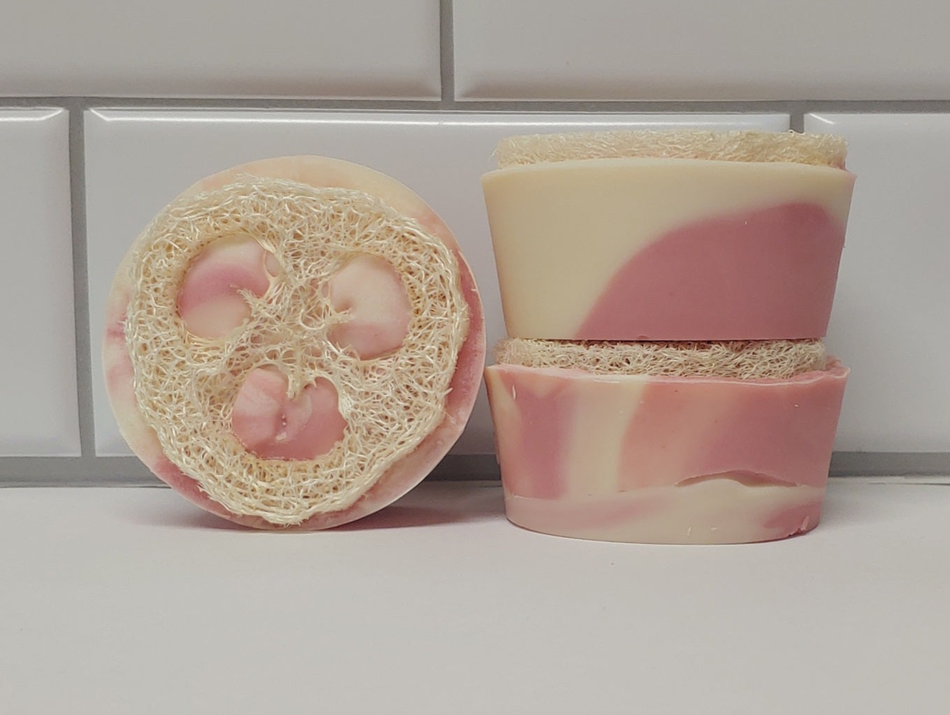 Rose Water & Musk Loofah Soap- Goat Milk