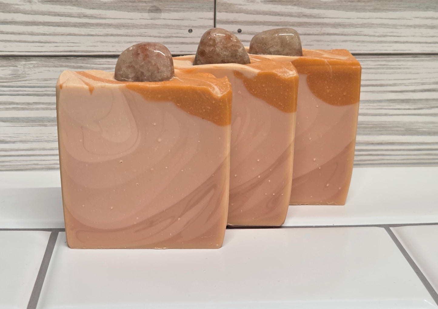 π§Ό Chakra Soaps β Handmade Soaps with Genuine Crystals (Single bars)