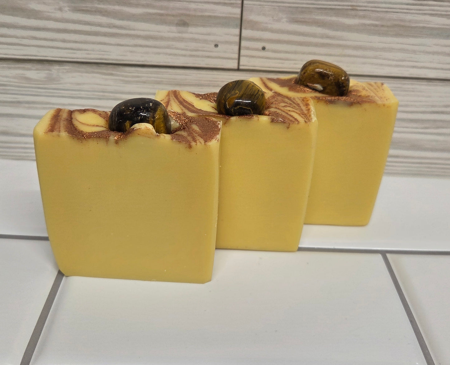 π§Ό Chakra Soaps β Handmade Soaps with Genuine Crystals (Single bars)