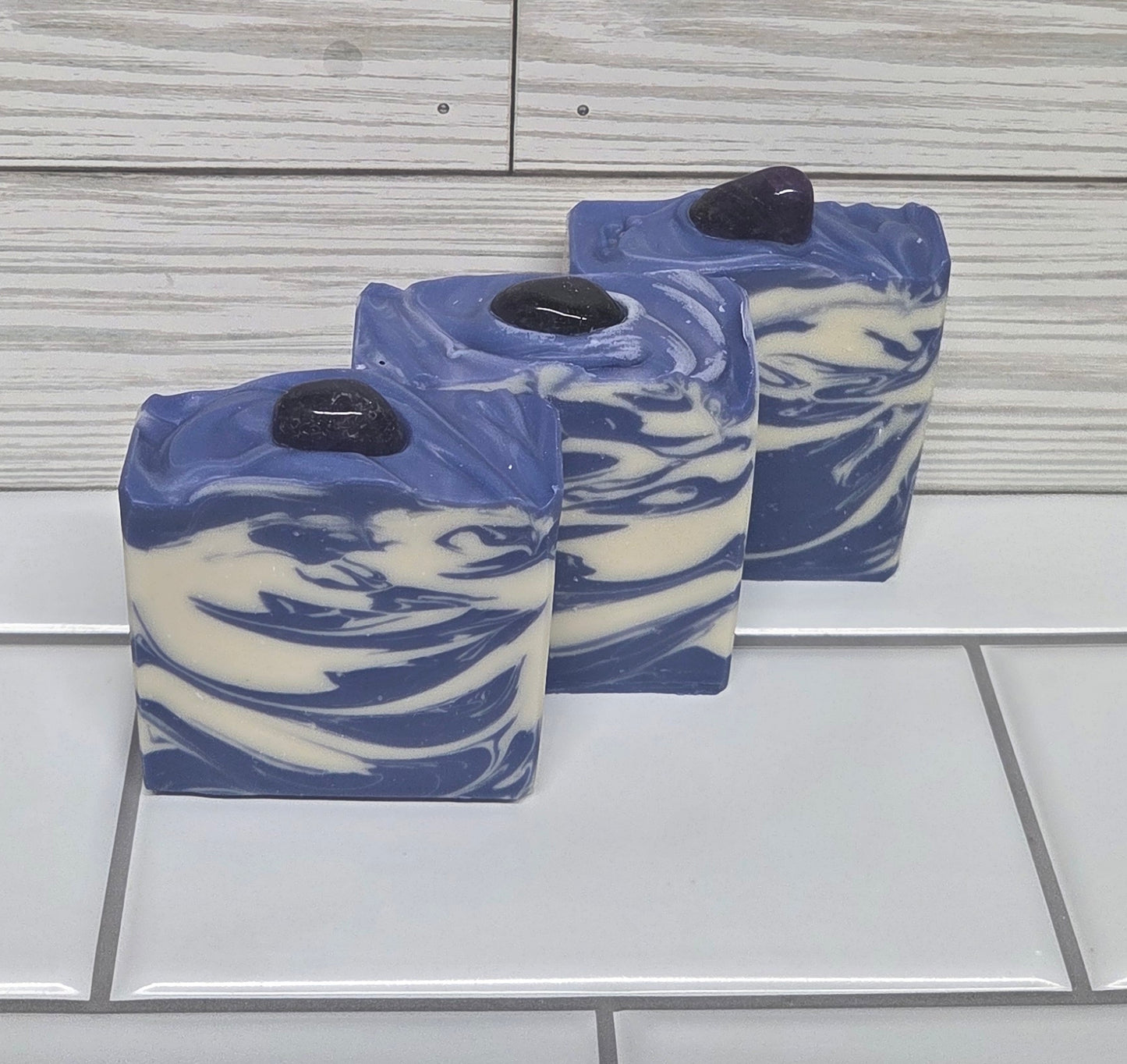π§Ό Chakra Soaps β Handmade Soaps with Genuine Crystals (Single bars)