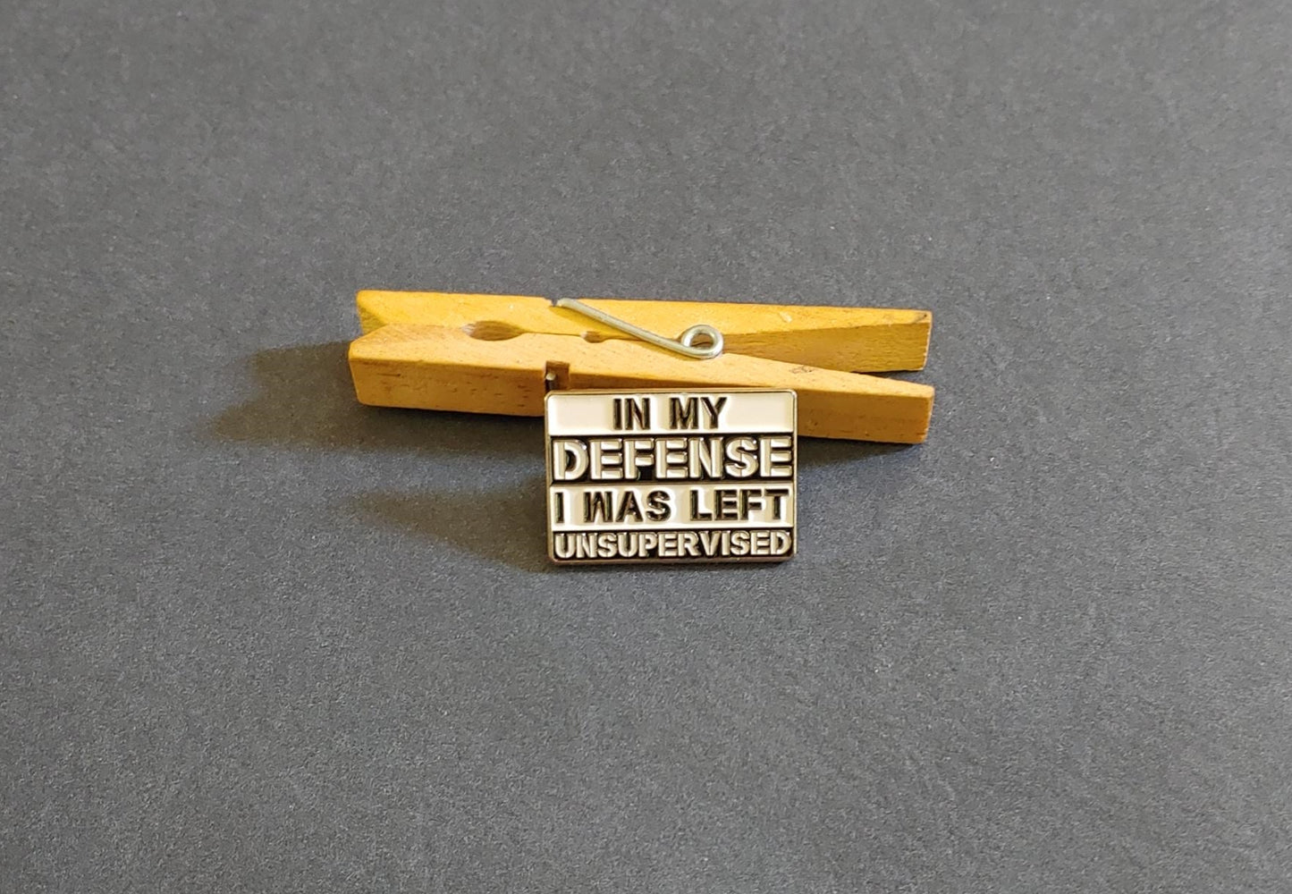 In my defense, I was left unsupervised Lapel Pin