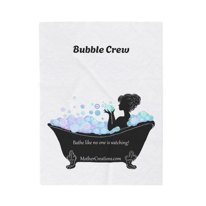 Velveteen Plush Blanket — "Bathe Like No One Is Watching" Silhouette Bathtub Throw
