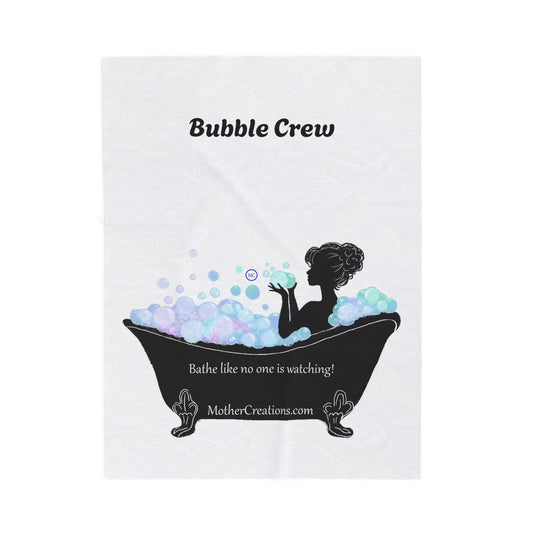 Velveteen Plush Blanket — "Bathe Like No One Is Watching" Silhouette Bathtub Throw