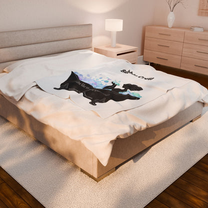 Velveteen Plush Blanket — "Bathe Like No One Is Watching" Silhouette Bathtub Throw