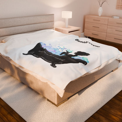Velveteen Plush Blanket — "Bathe Like No One Is Watching" Silhouette Bathtub Throw