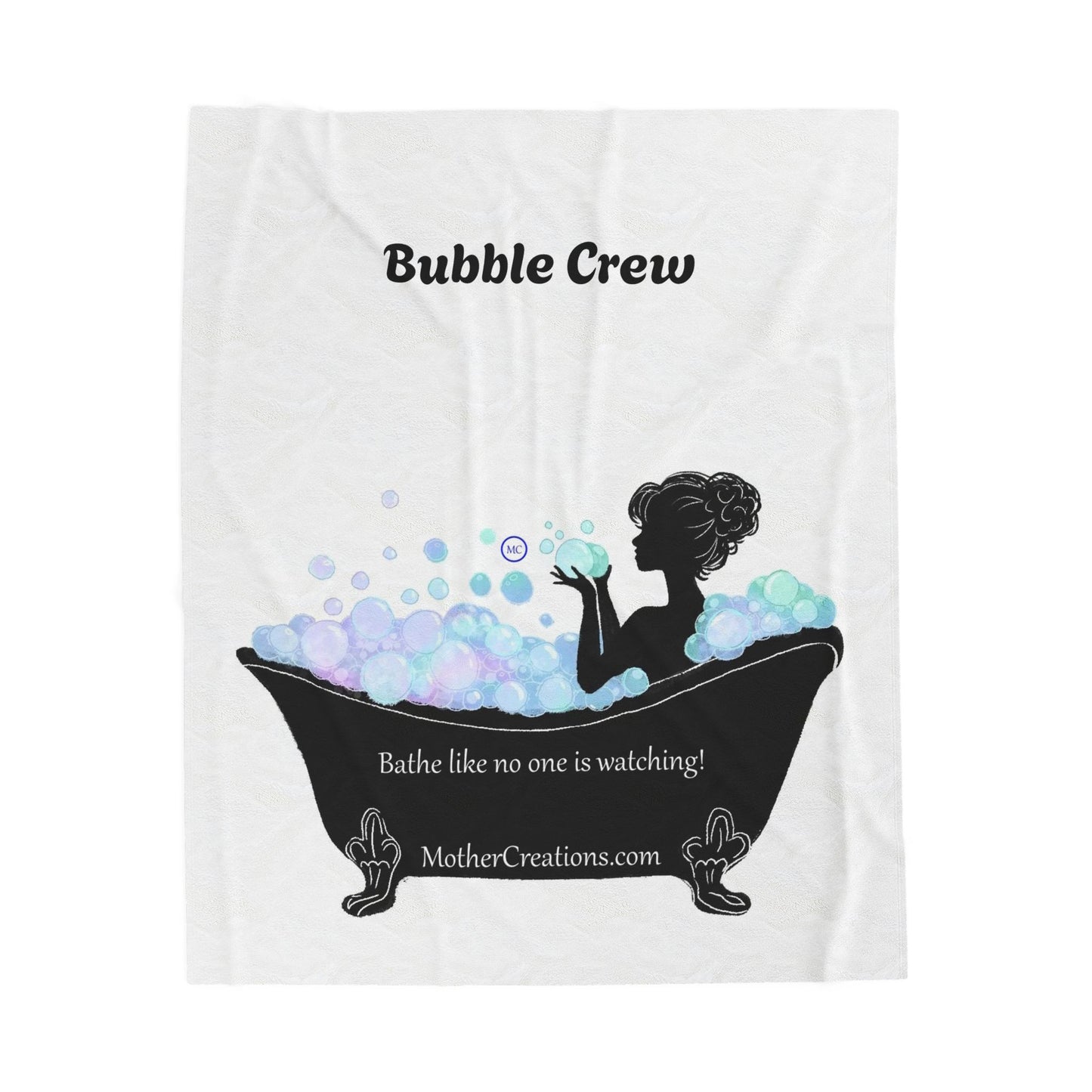 Velveteen Plush Blanket — "Bathe Like No One Is Watching" Silhouette Bathtub Throw