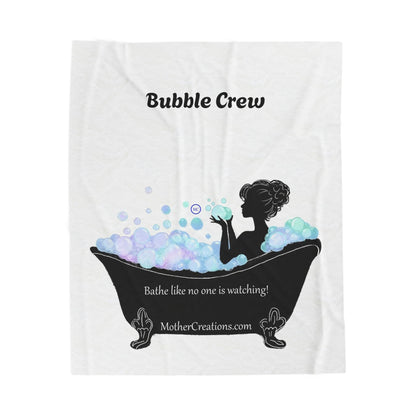 Velveteen Plush Blanket — "Bathe Like No One Is Watching" Silhouette Bathtub Throw
