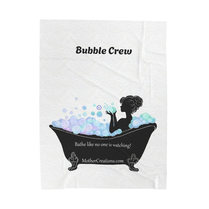 Velveteen Plush Blanket — "Bathe Like No One Is Watching" Silhouette Bathtub Throw
